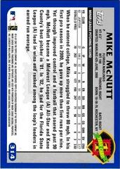 Back Of Card | Mike McNutt Baseball Cards 2003 Topps
