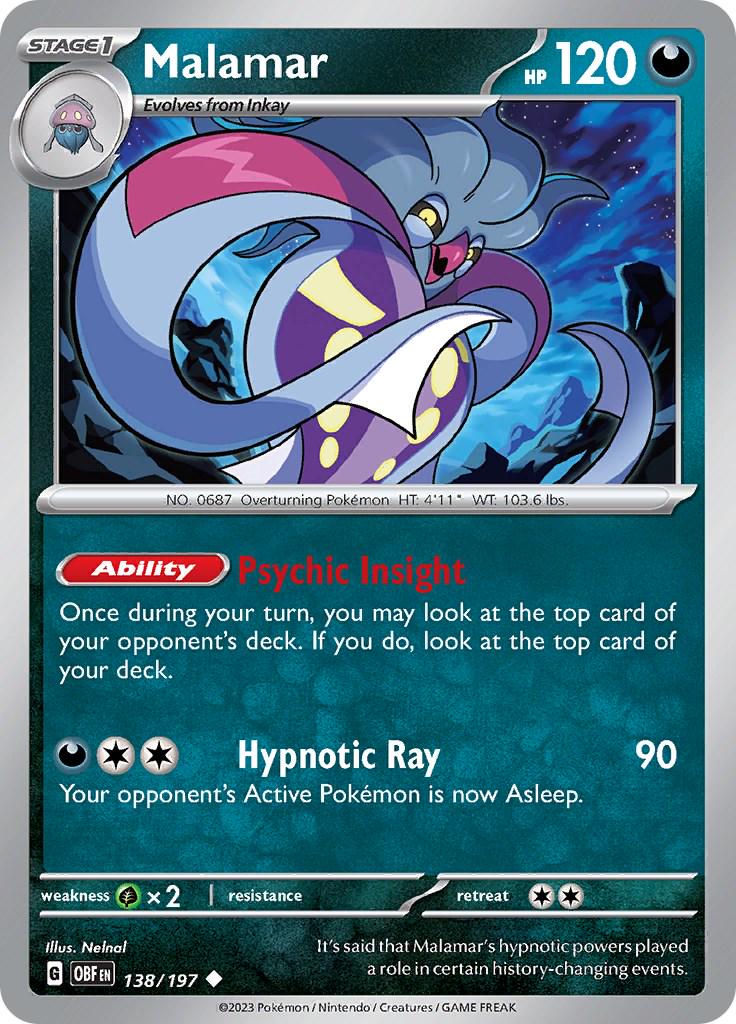 Malamar #138 Pokemon Obsidian Flames