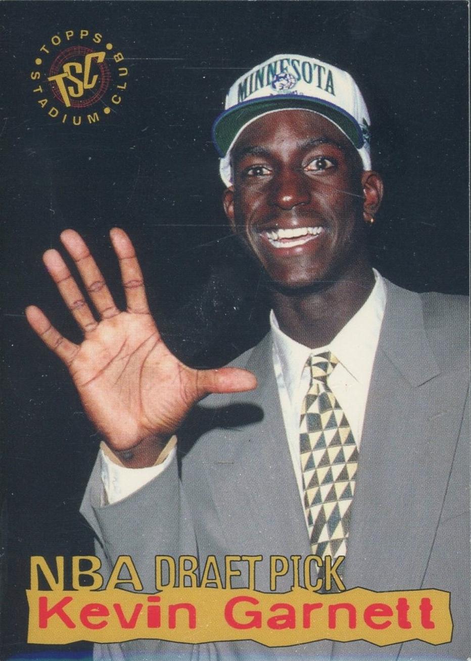 Kevin Garnett #5 Basketball Cards 1995 Stadium Club Draft Picks