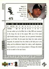 Back | Carlos Lee [Silver Script] Baseball Cards 2000 Upper Deck MVP