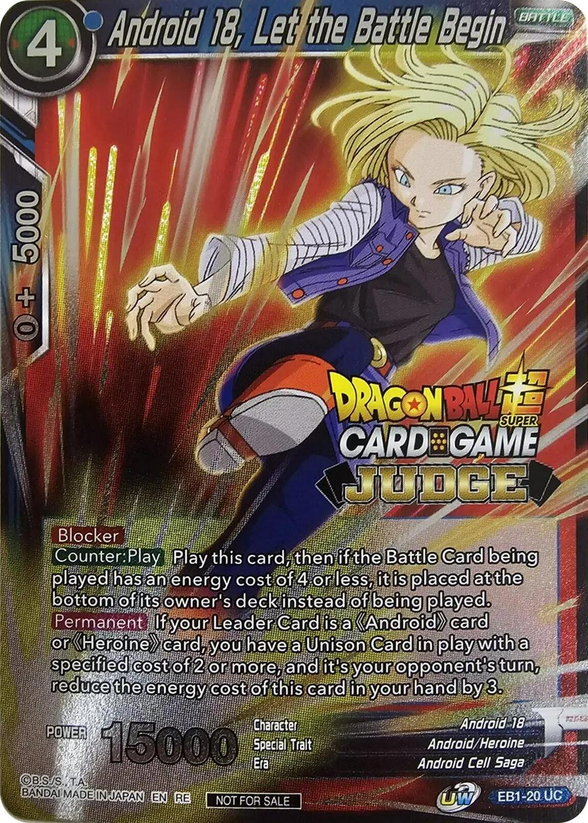 Android 18, Let the Battle Begin EB1-20 Dragon Ball Super Divine Multiverse Release Promos