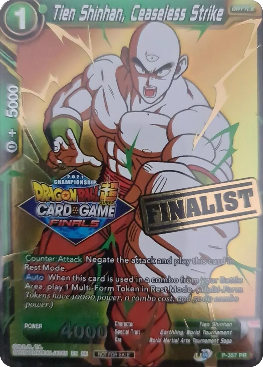 Tien Shinhan, Ceaseless Strike [Foil] P-357 - Dragon Ball Fusion World Promos