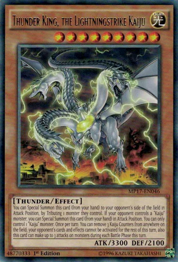 Thunder King, the Lightningstrike Kaiju MP17-EN046 YuGiOh 2017 Mega-Tin Mega Pack
