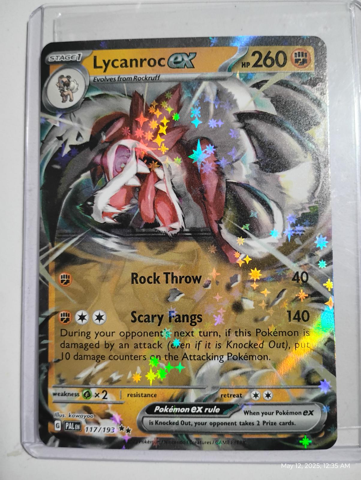 Lycanroc ex #117 Pokemon Paldea Evolved