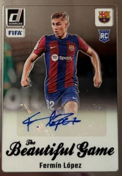 Fermin Lopez #7 Soccer Cards 2023 Panini Donruss Beautiful Game Autograph
