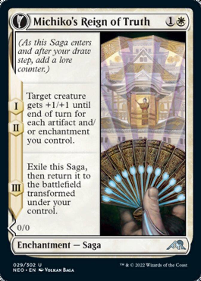Michiko's Reign of Truth // Portrait of Michiko #29 Magic Kamigawa: Neon Dynasty