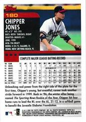 Back Of Card | Chipper Jones Baseball Cards 2000 Topps