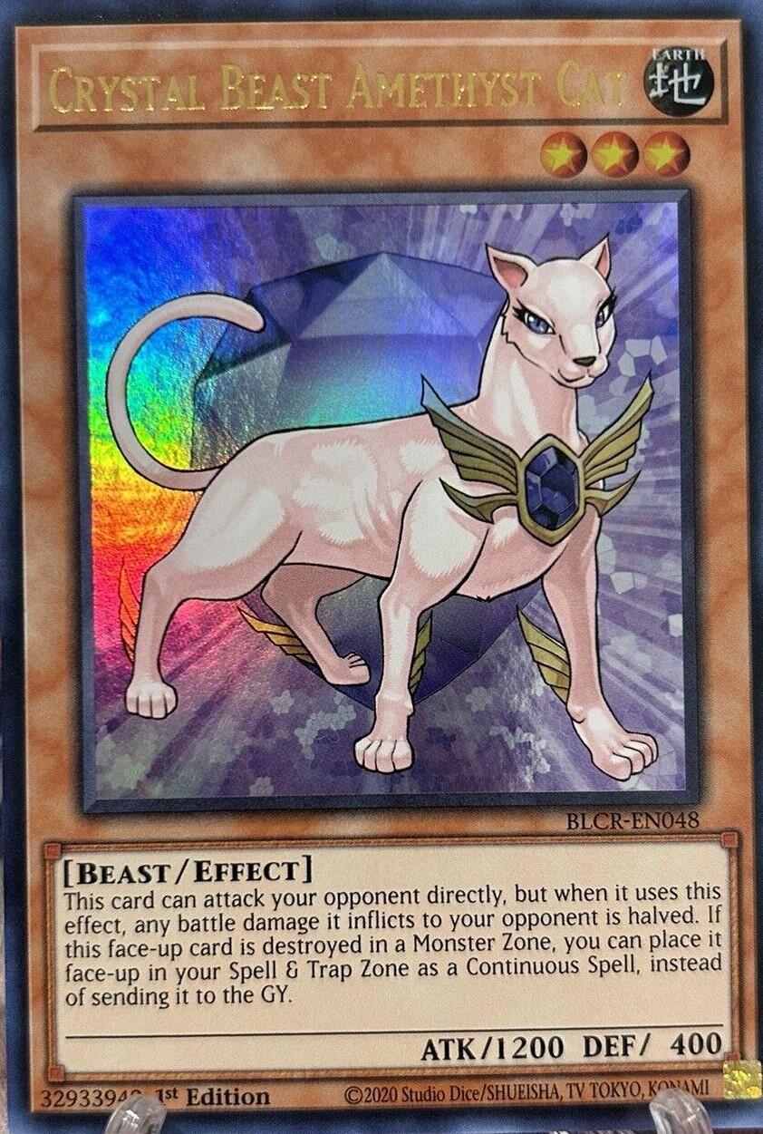 Crystal Beast Amethyst Cat BLCR-EN048 YuGiOh Battles of Legend: Crystal Revenge
