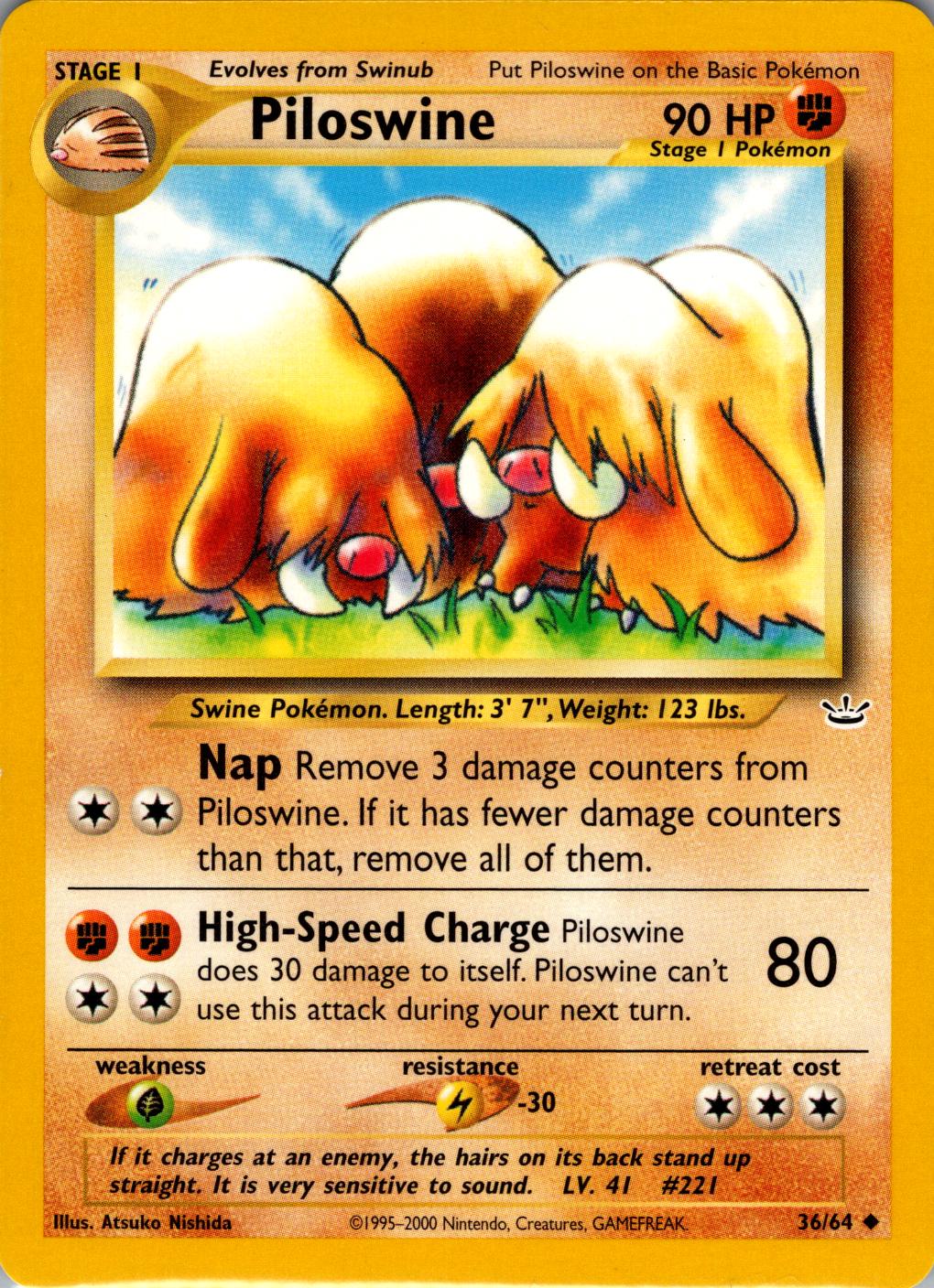 Piloswine #36 Pokemon Neo Revelation