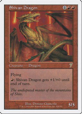 Shivan Dragon #218 Magic 7th Edition