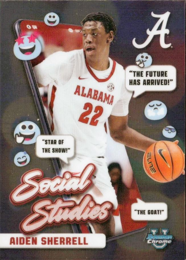 Aiden Sherrell #SS-5 2024-25 Bowman University Chrome Basketball Social Studies