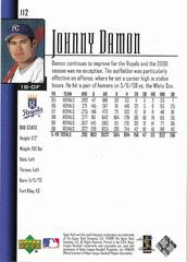 Back | Johnny Damon Baseball Cards 2001 Upper Deck