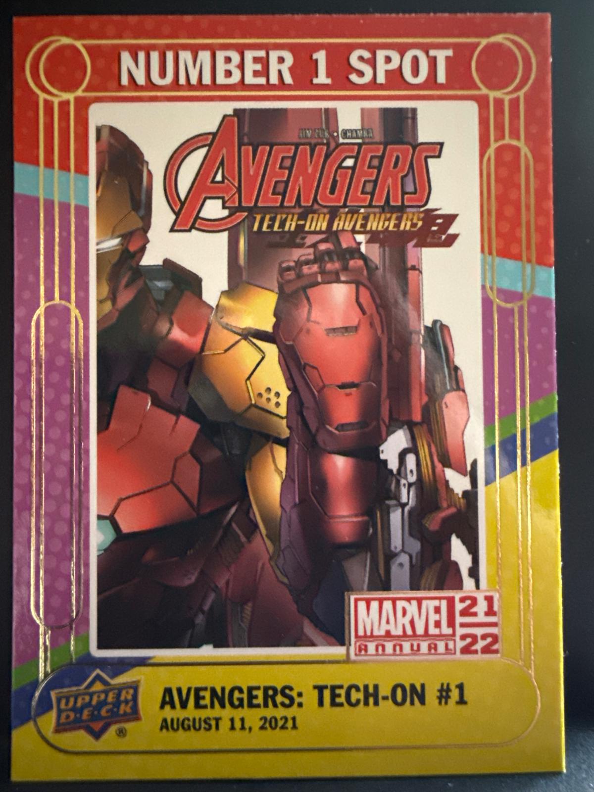 Avengers: Tech-on #N1S-19 Marvel 2021 Upper Deck Annual Number 1 Spot