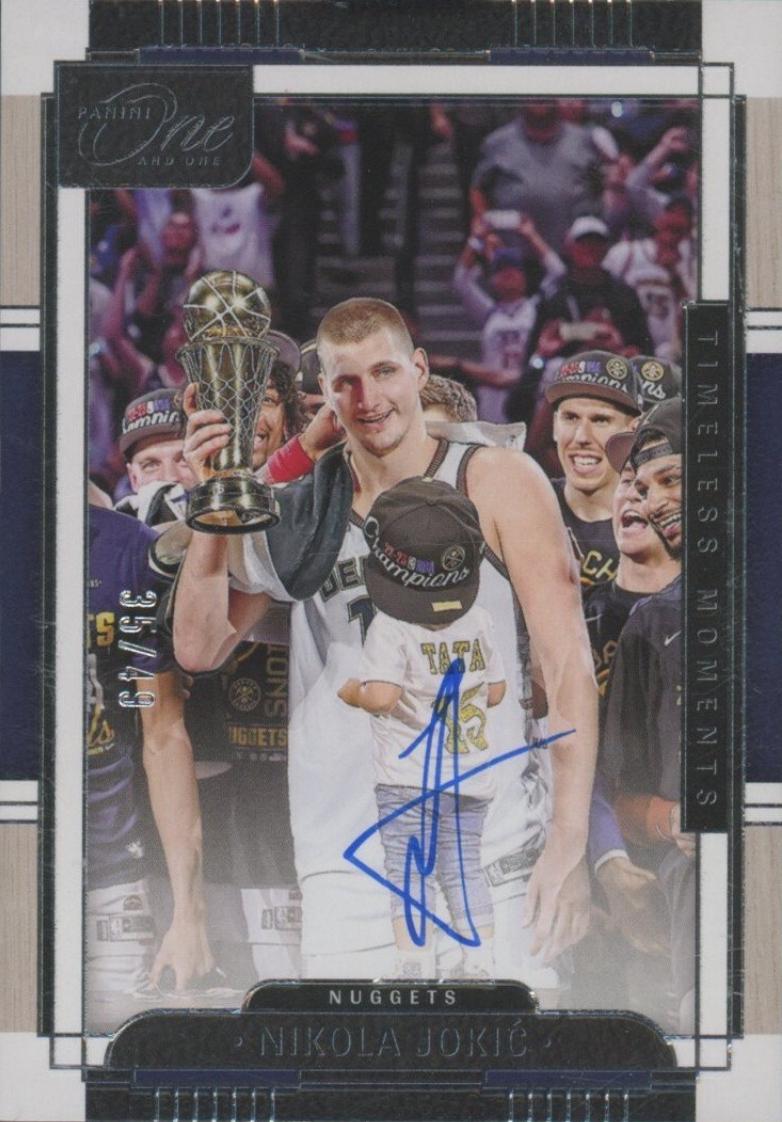 Nikola Jokic #TMA-NKJ Basketball Cards 2023 Panini One and One Timeless Moments Autograph