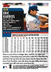 Back Of Card | Eric Karros Baseball Cards 2000 Topps