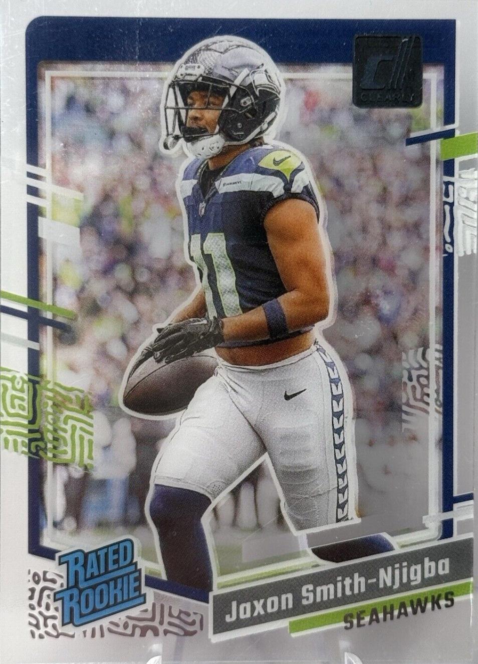 Jaxon Smith-Njigba #67 Football Cards 2023 Clearly Donruss