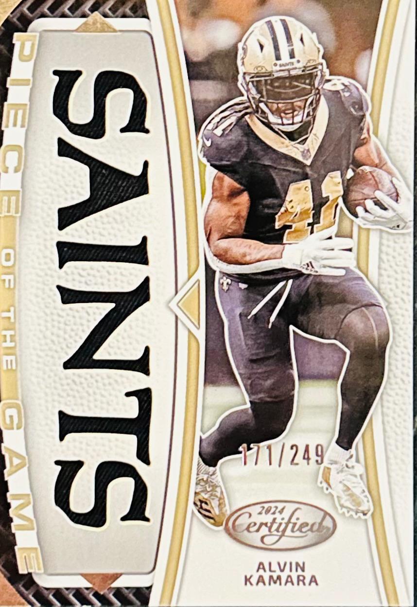 Alvin Kamara #POG-AKA Football Cards 2024 Panini Certified Piece of the Game