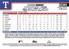 Back Of Card | Daniel Robert Baseball Cards 2025 Topps Update