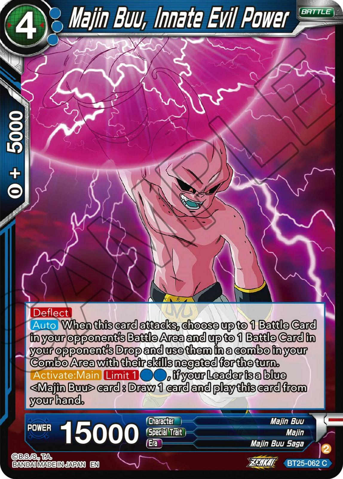 Majin Buu, Innate Evil Power BT25-062 Dragon Ball Super Legend of the Dragon Balls