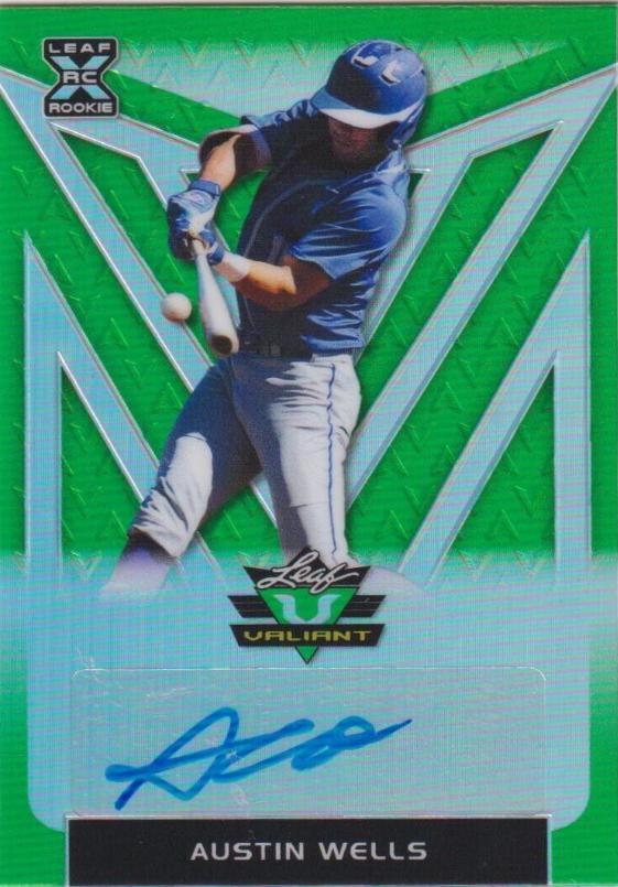 Austin Wells #BA-AW2 Baseball Cards 2020 Leaf Valiant Autographs