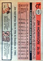 Back Of Card | Jim Morrison Baseball Cards 1981 Topps