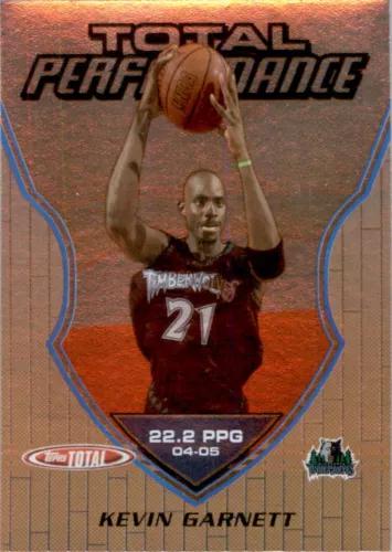Kevin Garnett #TP10 Basketball Cards 2005 Topps Total Total Performance