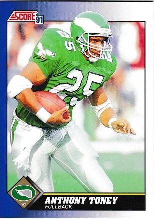 Anthony Toney #96 Football Cards 1991 Score