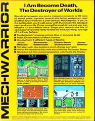 US Back Cover | MechWarrior PC Games