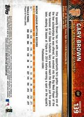 Back Of Card | Gary Brown Baseball Cards 2015 Topps