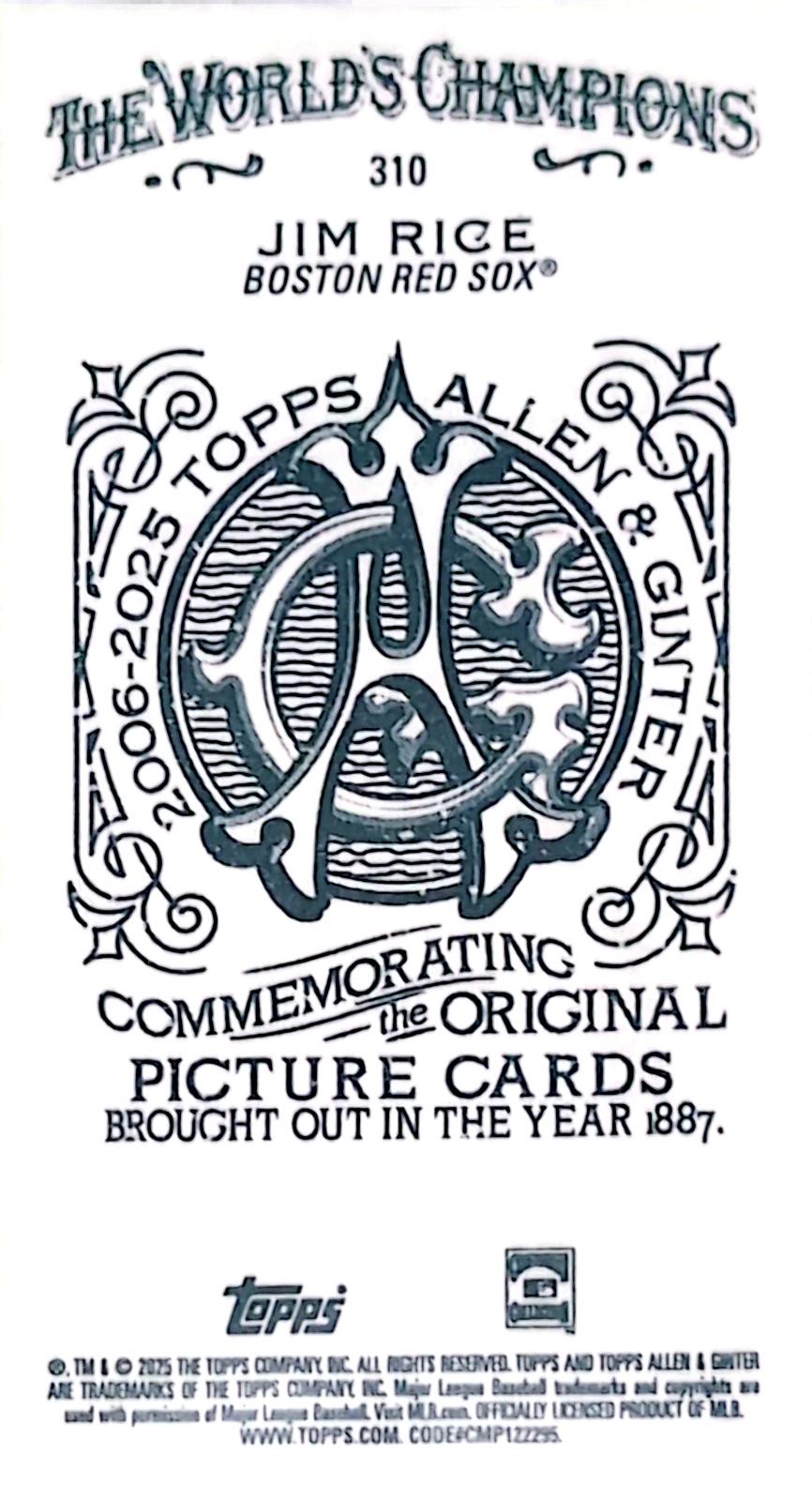 Jim Rice [Allen Ginter Mini] #310 Prices | 2025 Topps Allen and Ginter ...