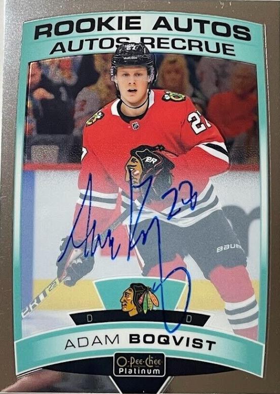 Adam Boqvist #R-AB Hockey Cards 2019 O-Pee-Chee Platinum Rookie Autos