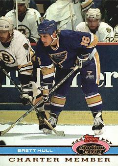 Brett Hull Hockey Cards 1991 Stadium Club Charter Member