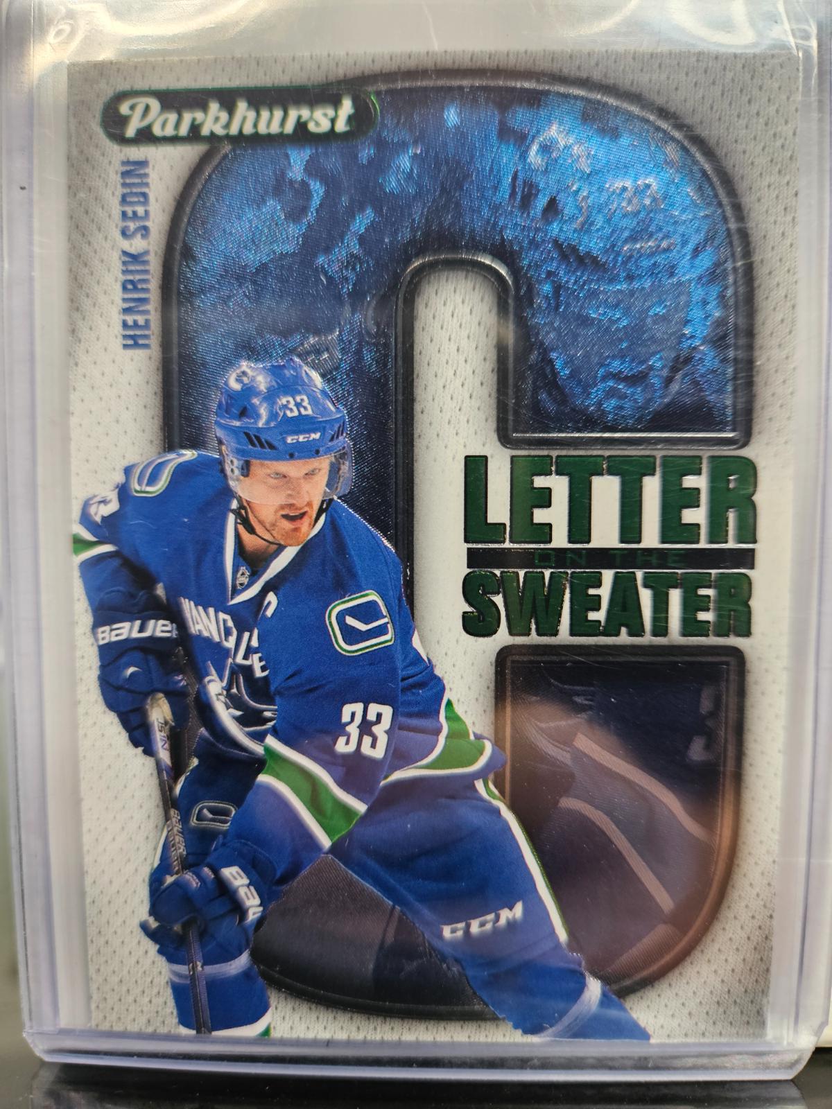 Henrik Sedin #LS5 Hockey Cards 2016 Parkhurst Letter On The Sweater