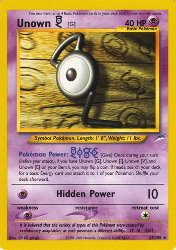 Unown G #27 Pokemon Neo Destiny