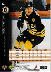 Back Of Card | Kevin Stevens Hockey Cards 1995 Upper Deck