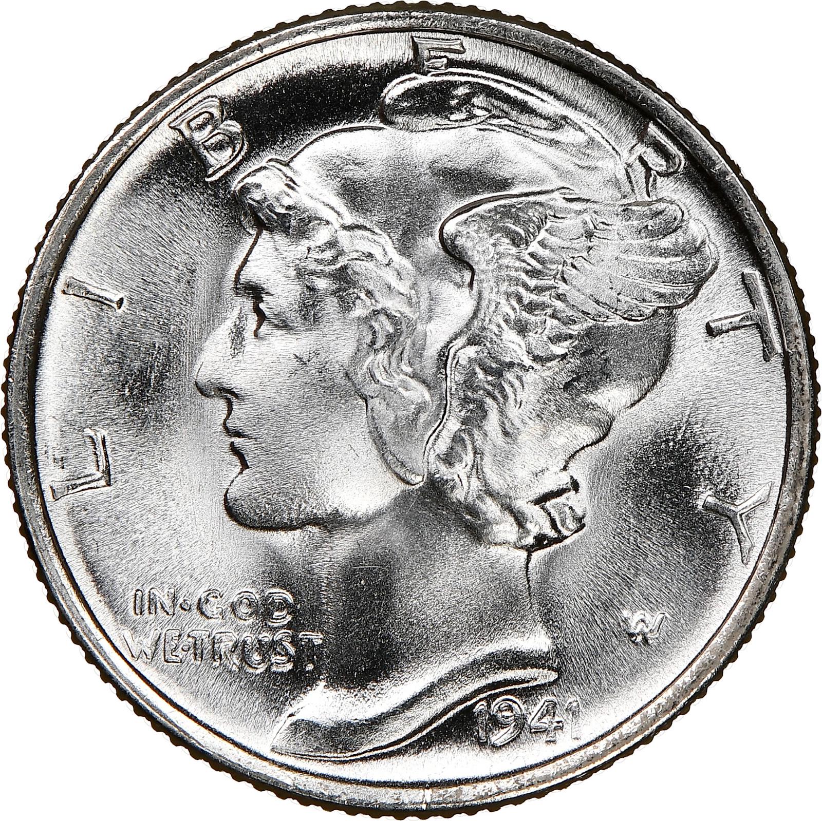 1941 Coins Mercury Dime