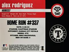 Rear | Alex Roriguez [#337] Baseball Cards 2007 Topps Alex Rodriguez Road to 500