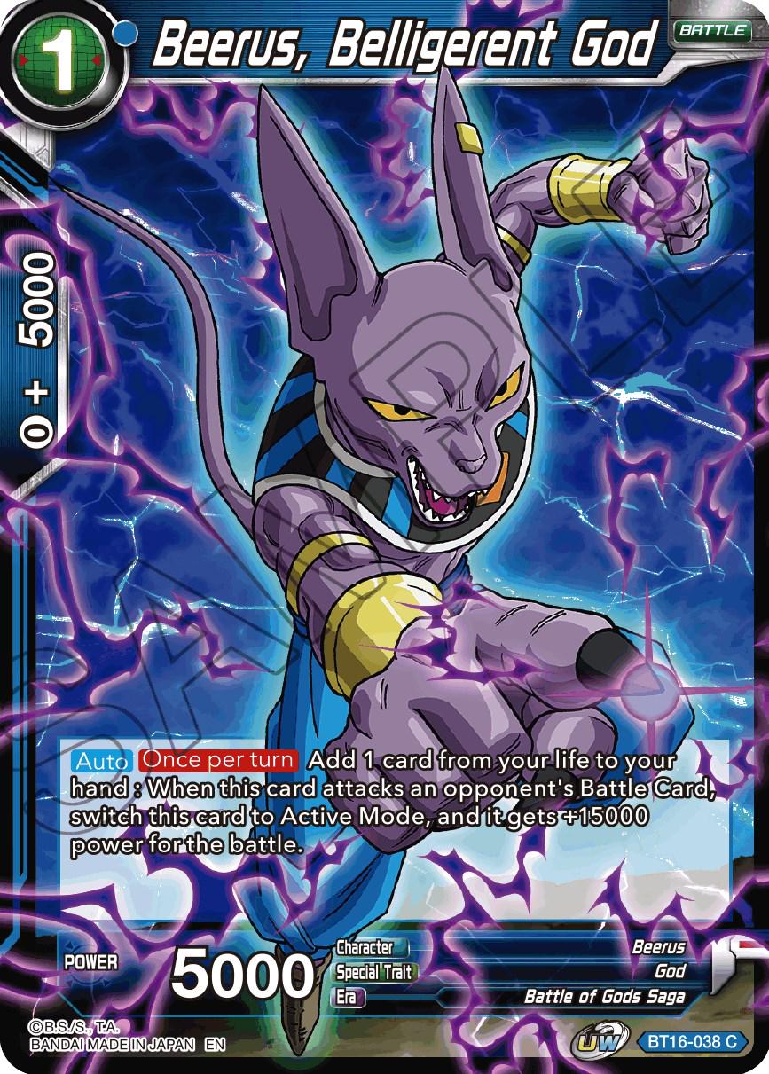 Beerus, Belligerent God BT16-038 Dragon Ball Super Realm of the Gods