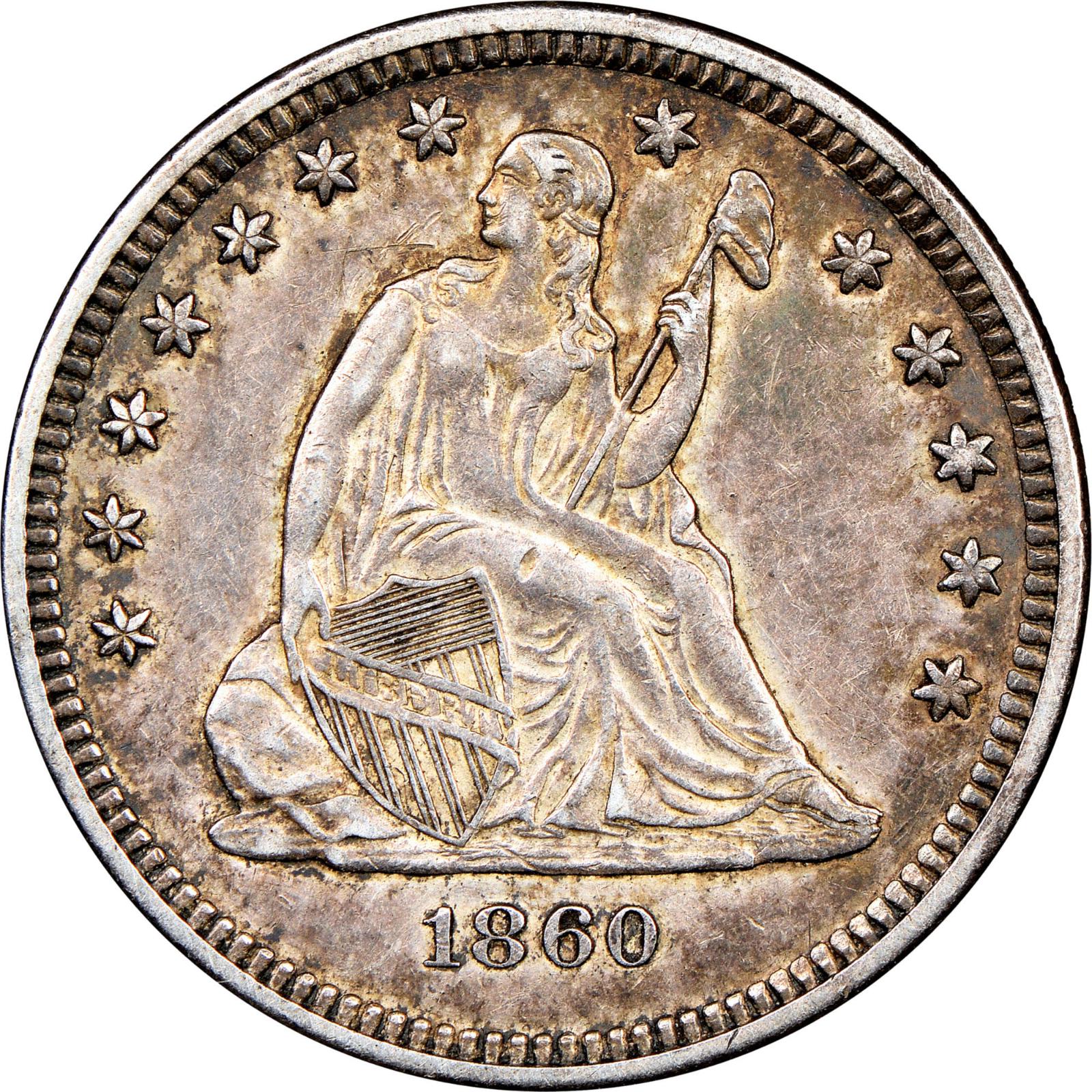 1860 O Coins Seated Liberty Quarter