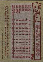 Back Of Card | Lee Mazzilli Baseball Cards 1985 Topps