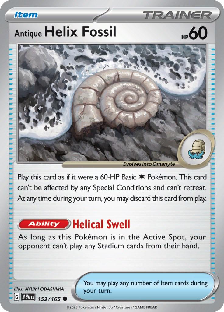 Antique Helix Fossil #153 Pokemon Scarlet & Violet 151
