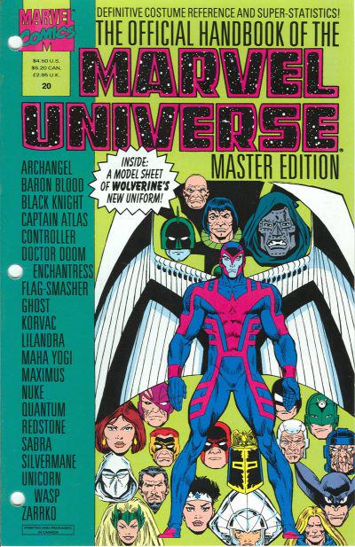 Official Handbook of the Marvel Universe #20 (1992) Comic Books Official Handbook of the Marvel Universe
