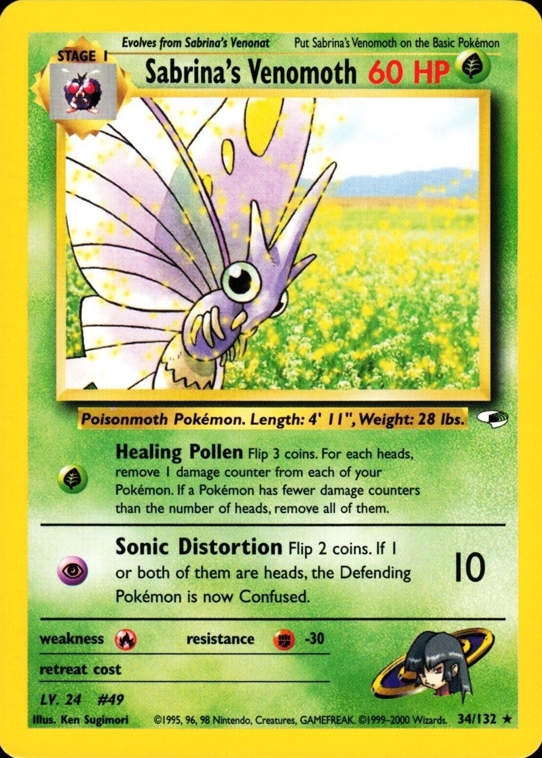 Sabrina's Venomoth #34 Pokemon Gym Heroes
