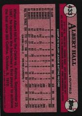 Back Of Card | Albert Hall Baseball Cards 1989 Topps