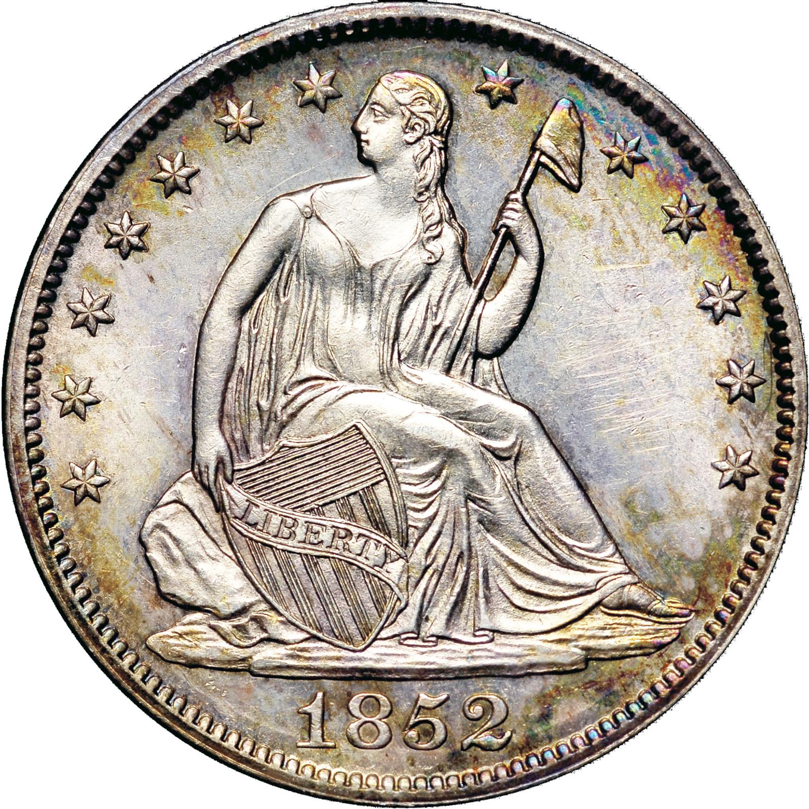1852 Coins Seated Liberty Half Dollar
