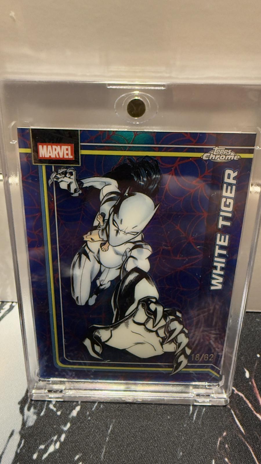 White Tiger Spider-Web Red/Blue Refractor