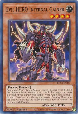 Evil HERO Infernal Gainer LDS3-EN023 YuGiOh Legendary Duelists: Season 3