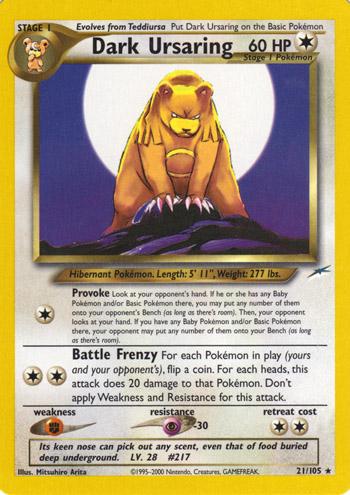 Dark Ursaring #21 Pokemon Neo Destiny