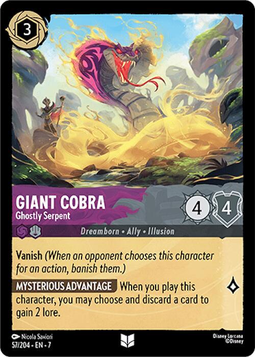 Giant Cobra - Ghostly Serpent #57 Lorcana Archazia's Island