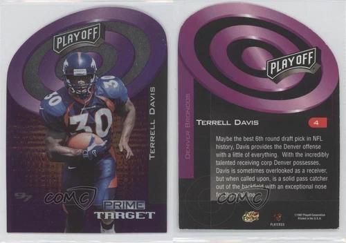 Terrell Davis #4 Football Cards 1997 Playoff Zone Prime Target